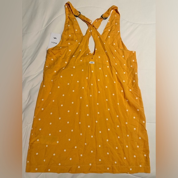 NWT RVCA Yellow Polka Dot Tank Dress Size Medium🌼 - Picture 7 of 10